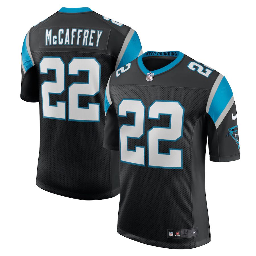 Men Carolina Panthers 22 Christian McCaffrey Nike Black Classic Limited NFL Jersey